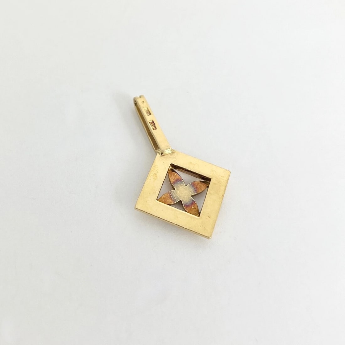Vintage Drop Star Flower Necklace Pendant 18K Yellow Gold, 5.39 Grams - 6