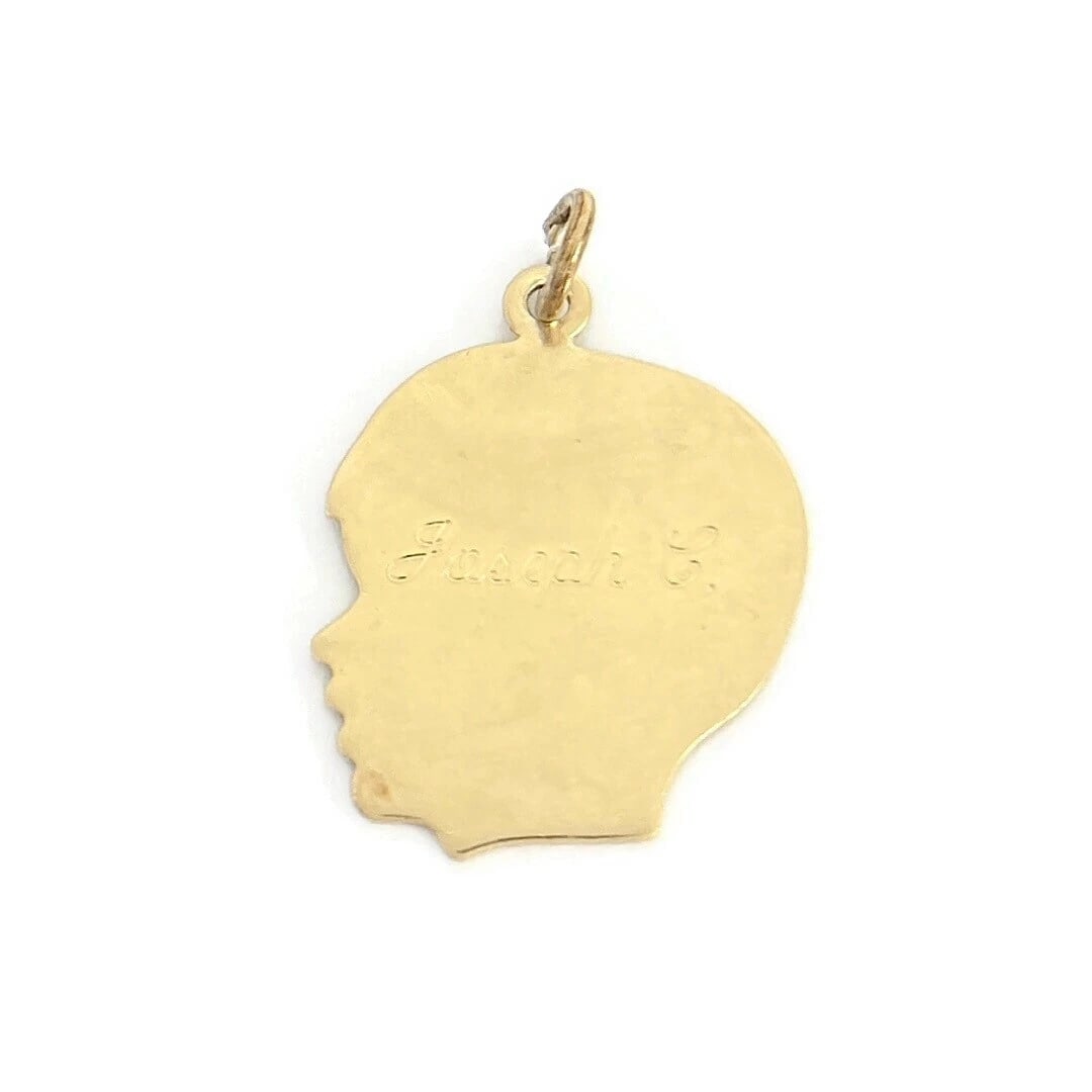 Vintage 1960's 1970's Joseph Boy Head Pendant Charm 14K Yellow Gold 2.37 Gr (1 of 6)