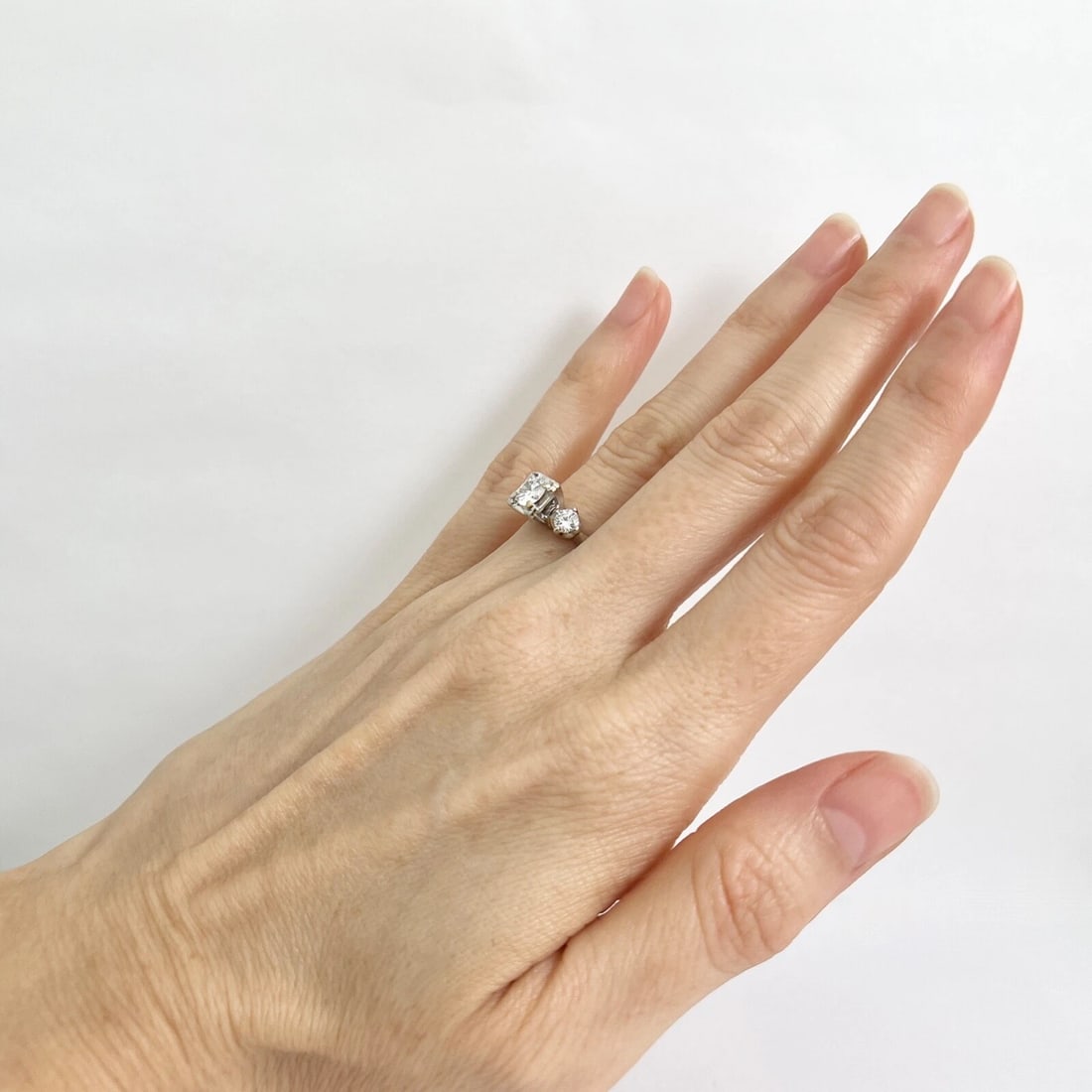 Vintage 1950's 1960's Diamond Engagement Ring 14K White Gold, .77 CTW, 2.89 Gr - 4