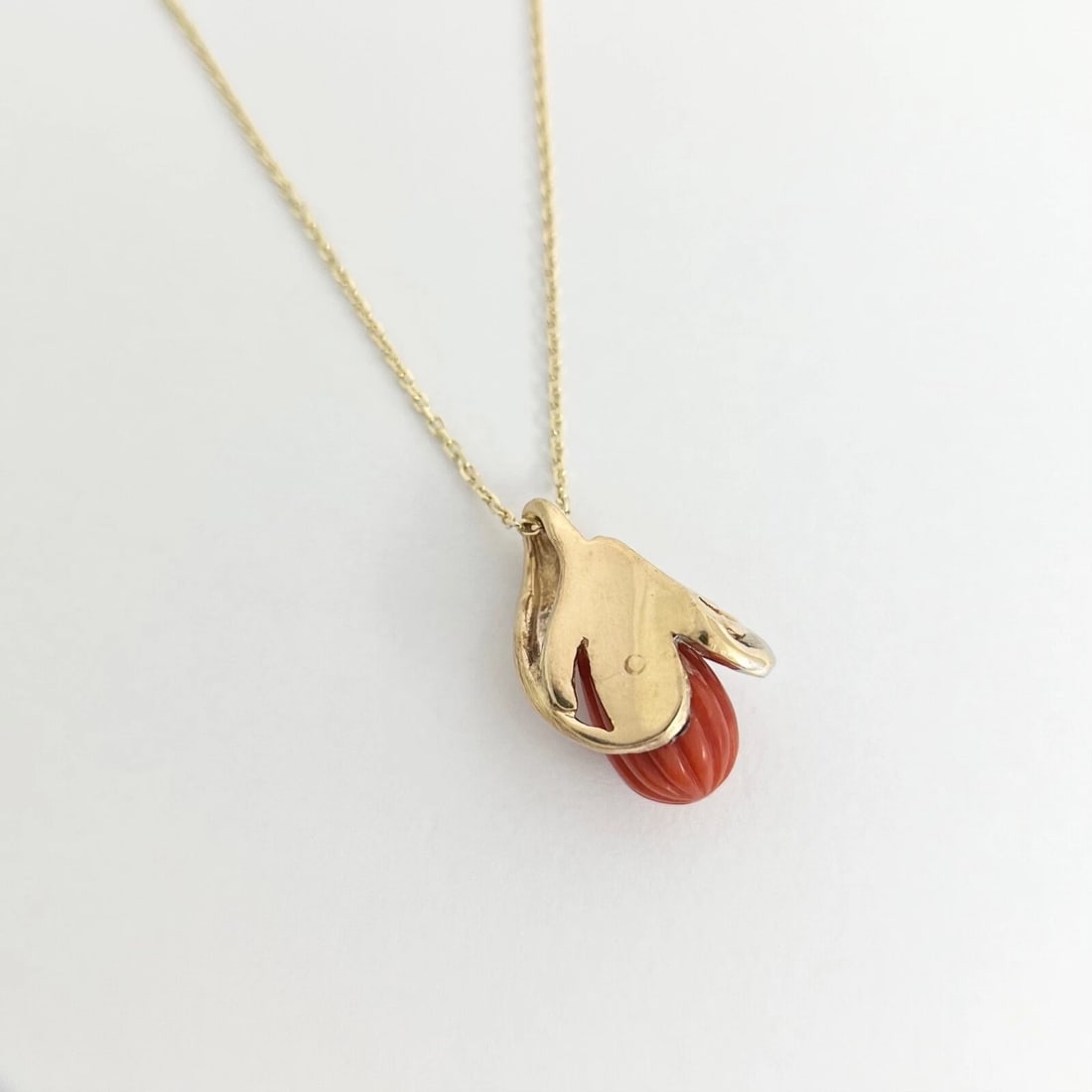 Vintage 1940's Diamond Teardrop Bead Pendant Necklace 14K Yellow Gold, 7.07 Gr - 6