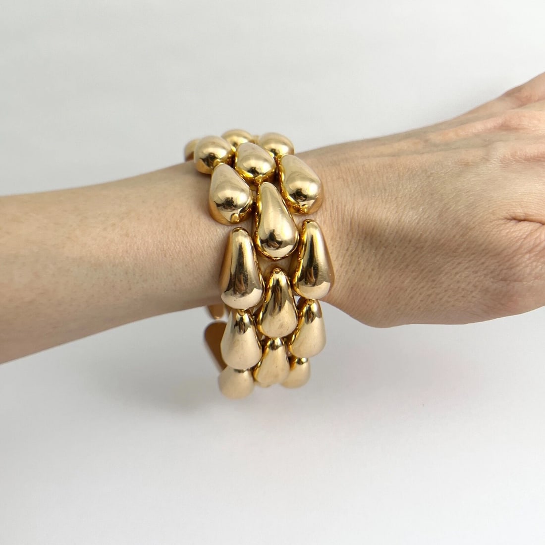 Vintage Wide Chunky Claw Panther Chain Link Bracelet 18K Yellow Gold, 110.72 Gr - 4
