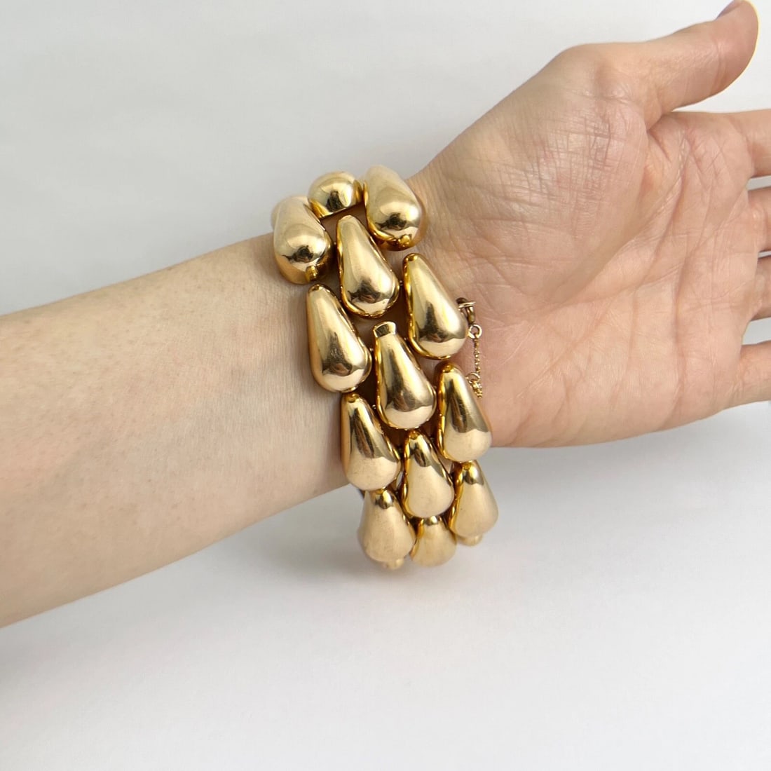 Vintage Wide Chunky Claw Panther Chain Link Bracelet 18K Yellow Gold, 110.72 Gr - 5