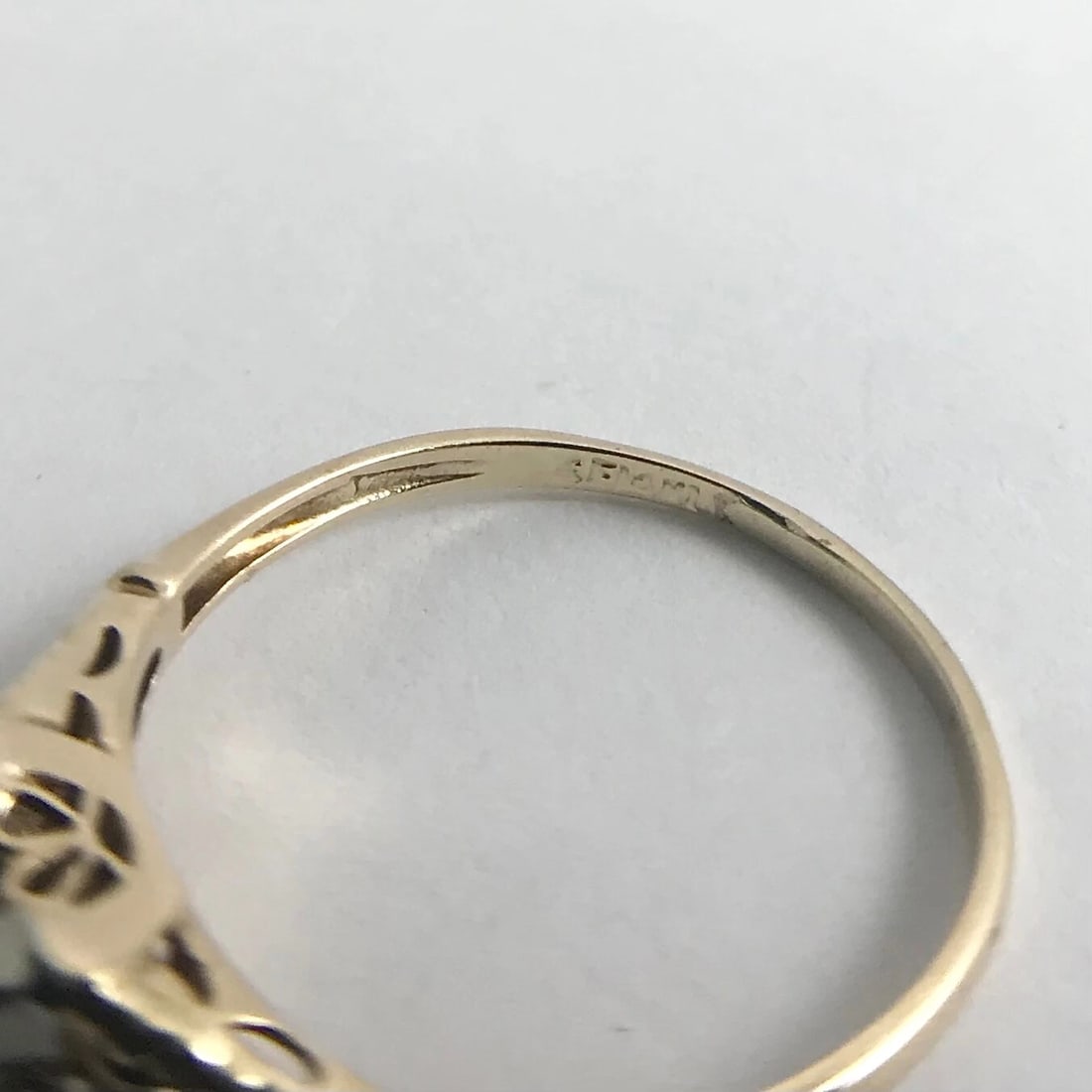 Vintage 1940's Two-Tone Diamond Engagement Ring 14K Yellow Gold 1.68 Grams - 9