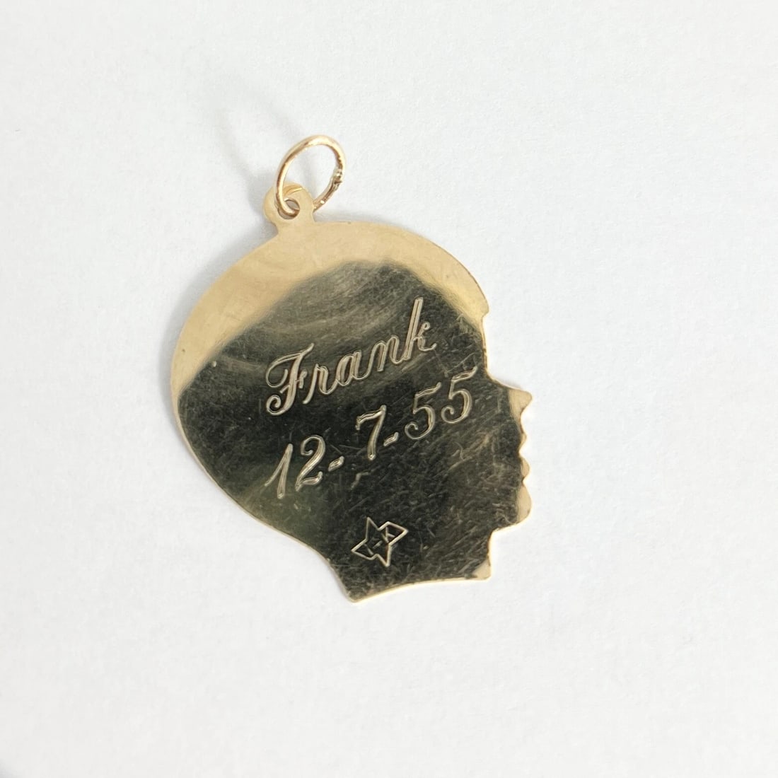 Vintage 1950's Frank Boy Necklace Pendant Charm 14K Yellow Gold, 3.08 Grams - 3