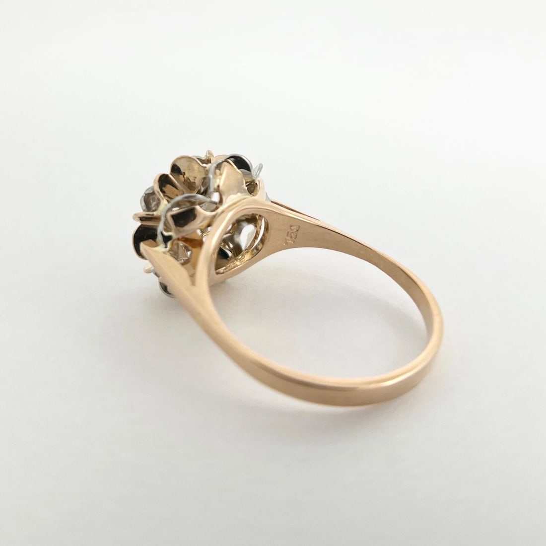 Vintage 1950's Diamond Two-Tone Dome Cocktail Ring 18K Rose White Gold, 5.47 Gr - 9