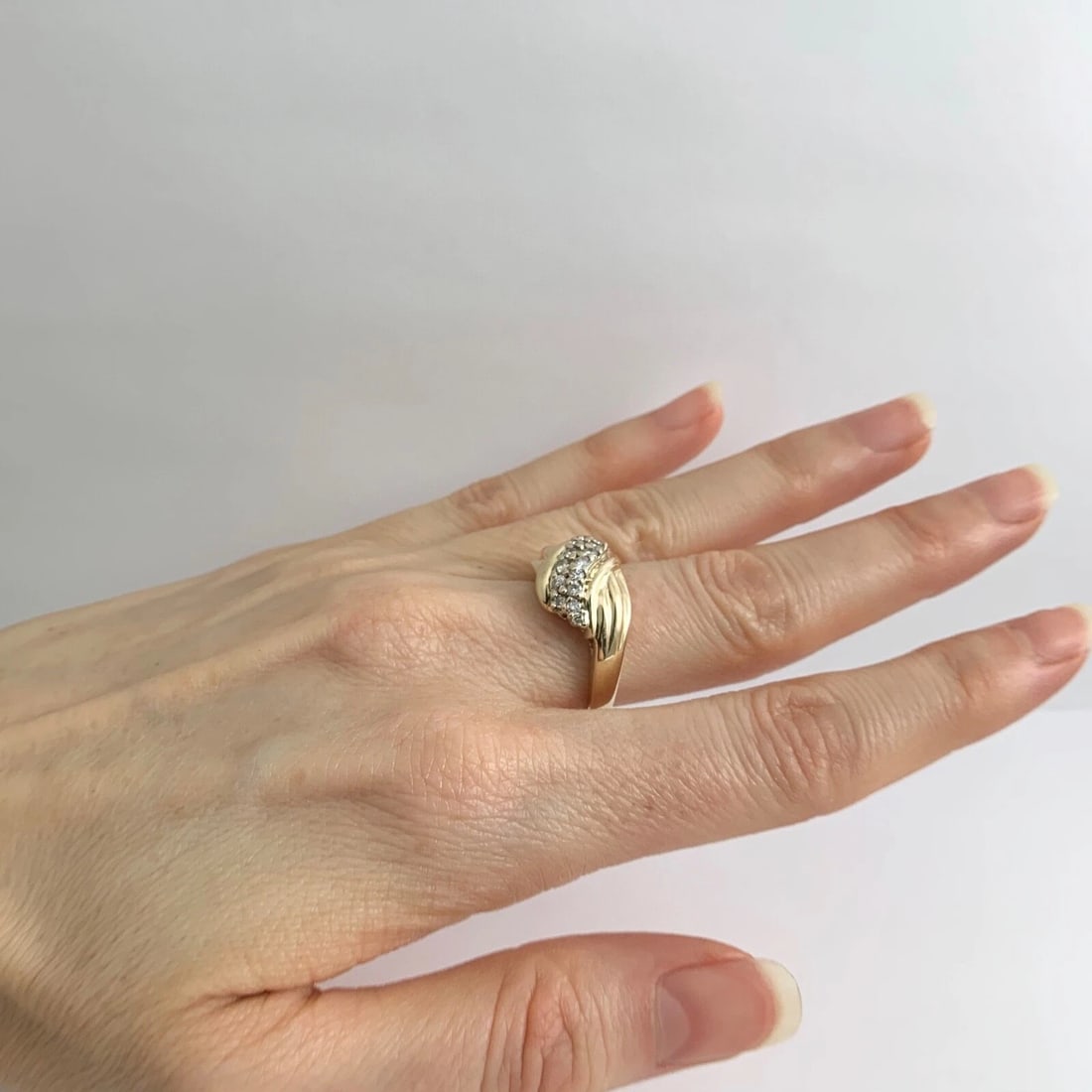 Vintage Diamond Cluster Statement Ring 14K Yellow Gold, .34 CTW, 7.11 Grams - 4