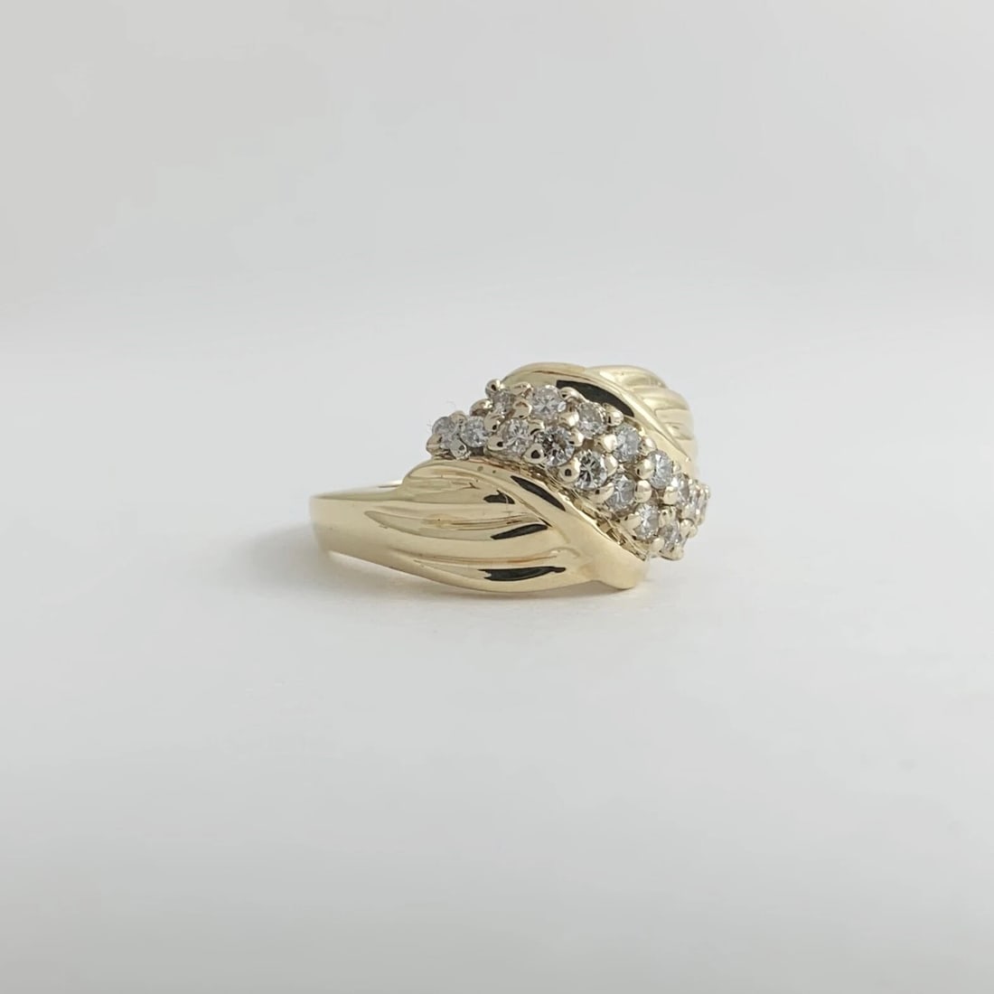 Vintage Diamond Cluster Statement Ring 14K Yellow Gold, .34 CTW, 7.11 Grams - 6