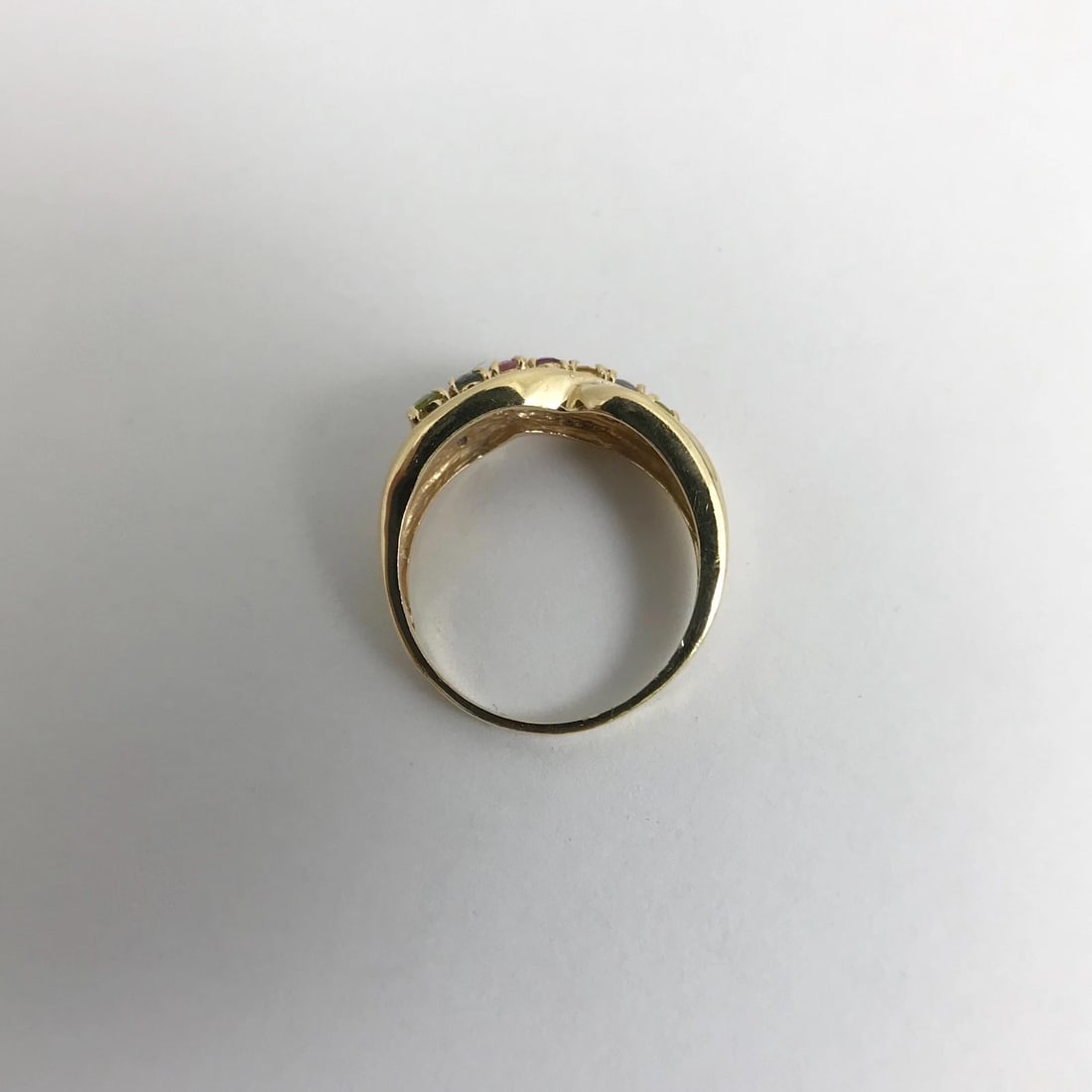 Vintage Peridot Topaz Citrine Multicolored Gemstone Ring 14K Yellow Gold 3.71 Gr - 12
