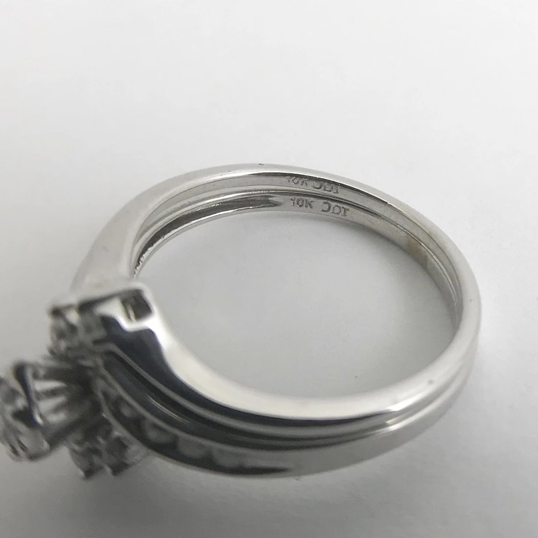 Vintage Marquise Diamond Engagement Ring Set 10K White Gold, .22 CTW, 3.59 Grams - 10