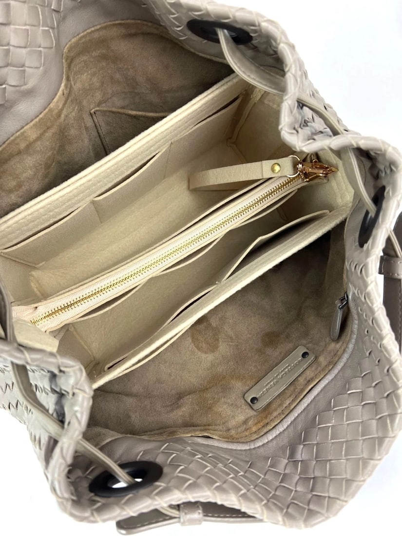 Bottega Veneta Garda Intrecciato Nappa Medium Beige Handbag - 10