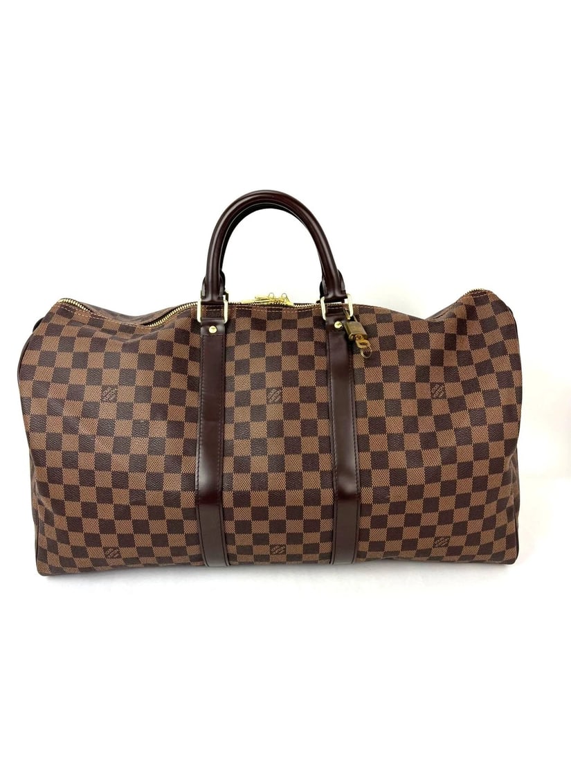 Louis Vuitton Keepall 50 Damier Ebene Canvas Duffle Bag - 2
