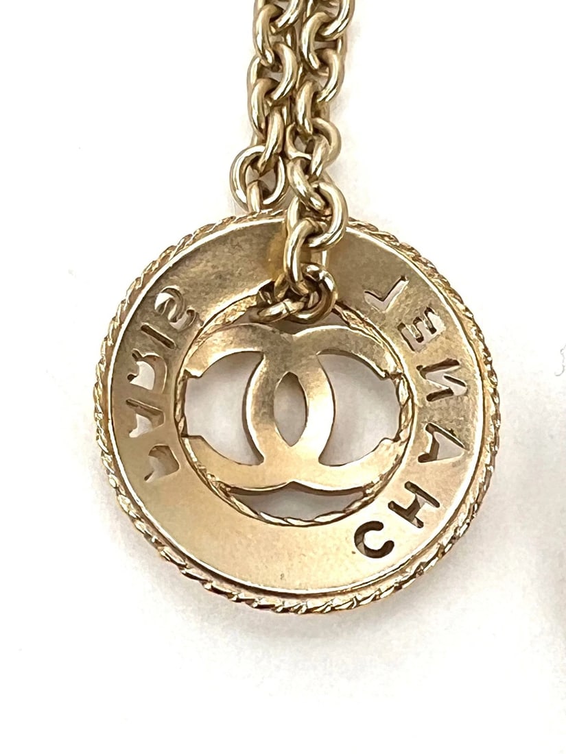 Chanel Gold Chain Logo Dangle CC Earrings - 5