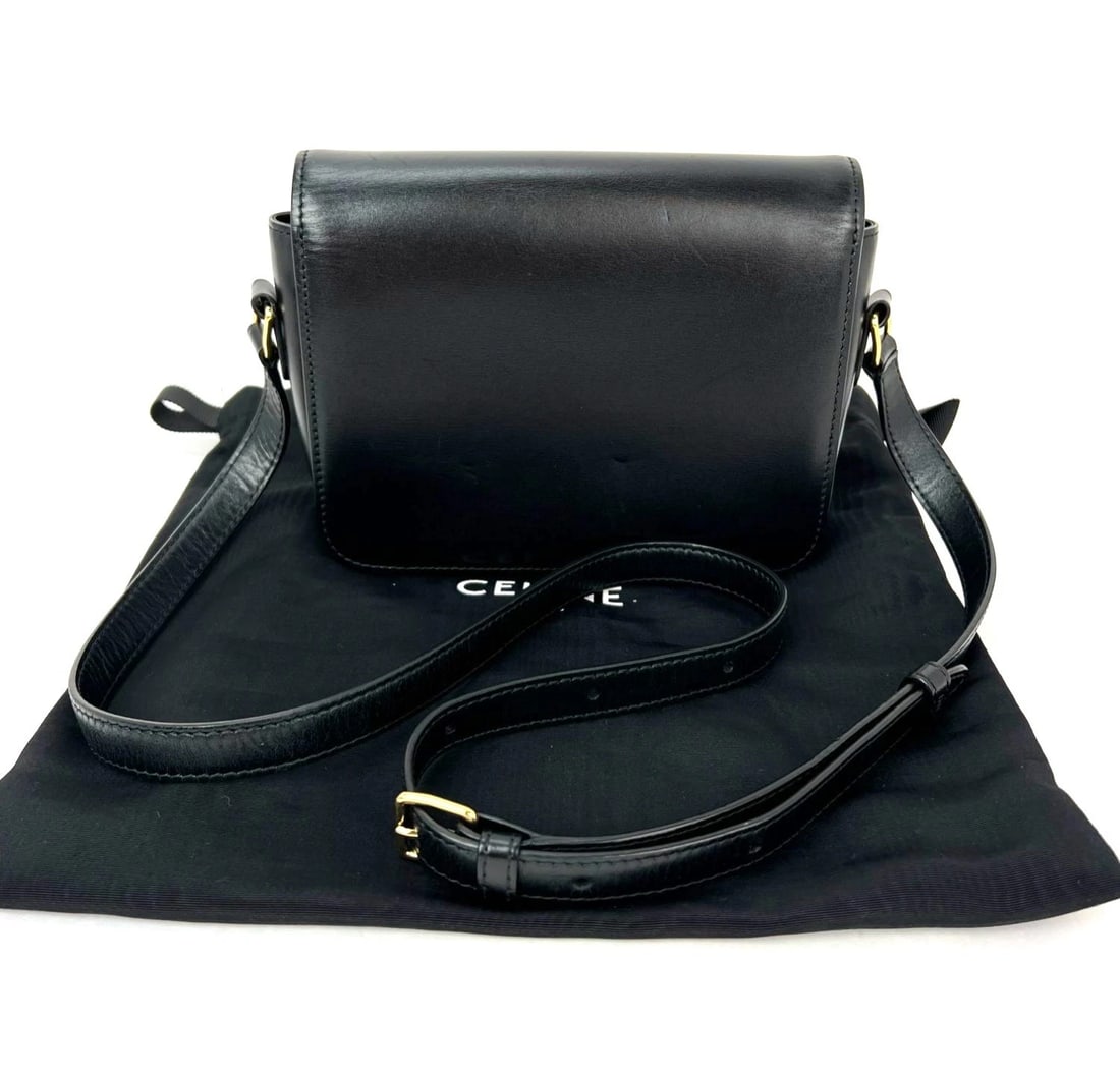 Celine Teen Triomphe Shiny Calfskin Black Shoulder Bag - 2