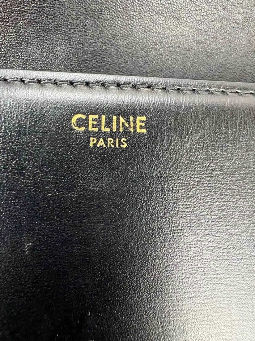 Celine Teen Triomphe Shiny Calfskin Black Shoulder Bag - 8