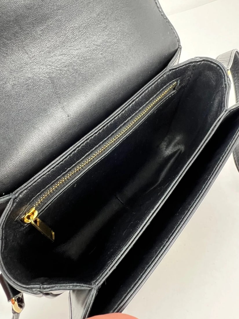Celine Teen Triomphe Shiny Calfskin Black Shoulder Bag - 9