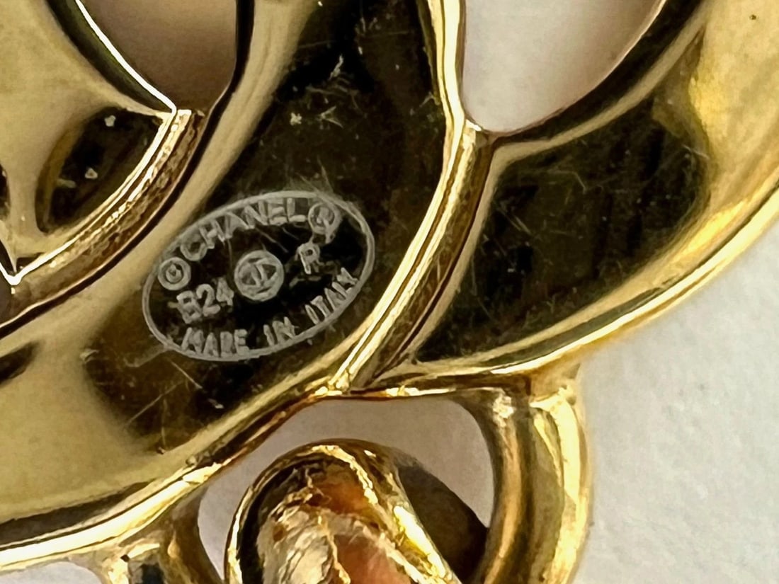 Chanel Gold Crystal CC Pearl Dangle Earrings - 8
