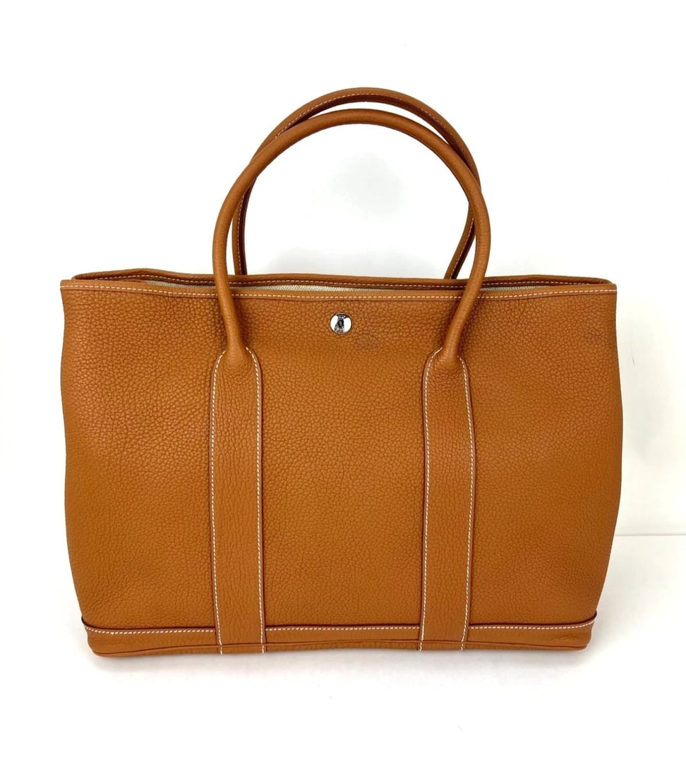 Hermes Negonda Garden Party MM 36 Gold Leather Tote - 2