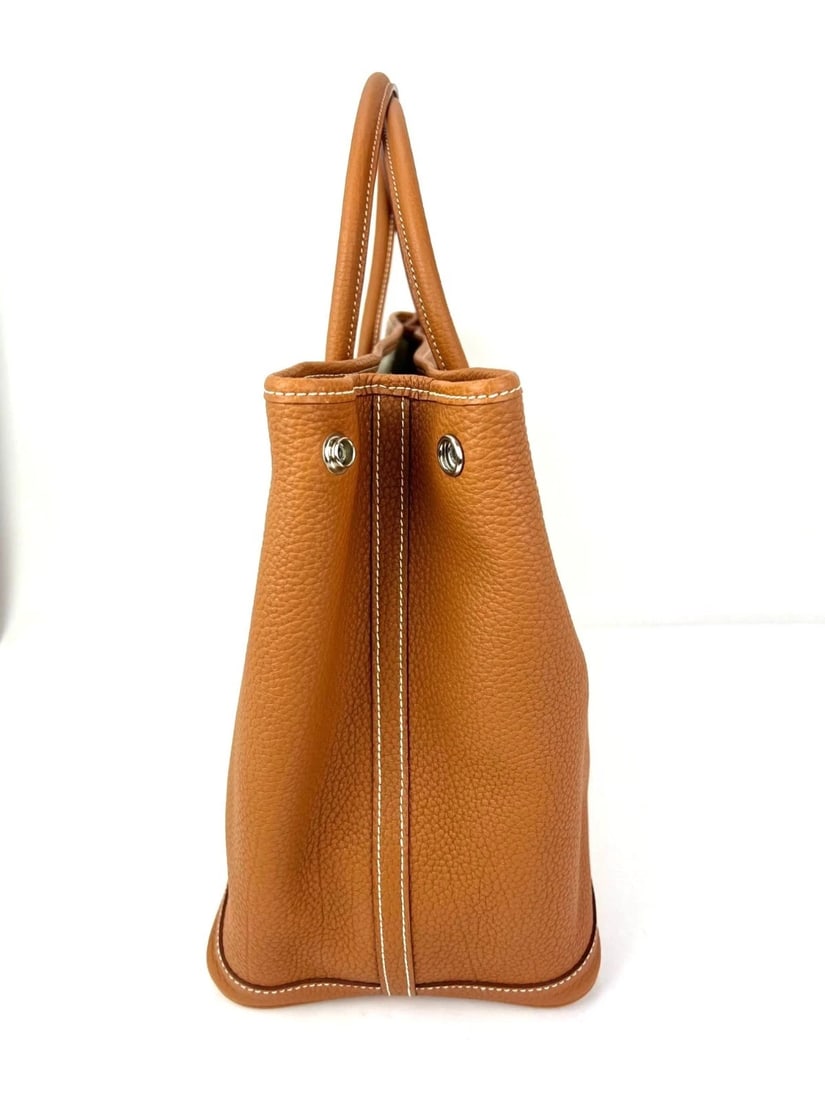 Hermes Negonda Garden Party MM 36 Gold Leather Tote - 4