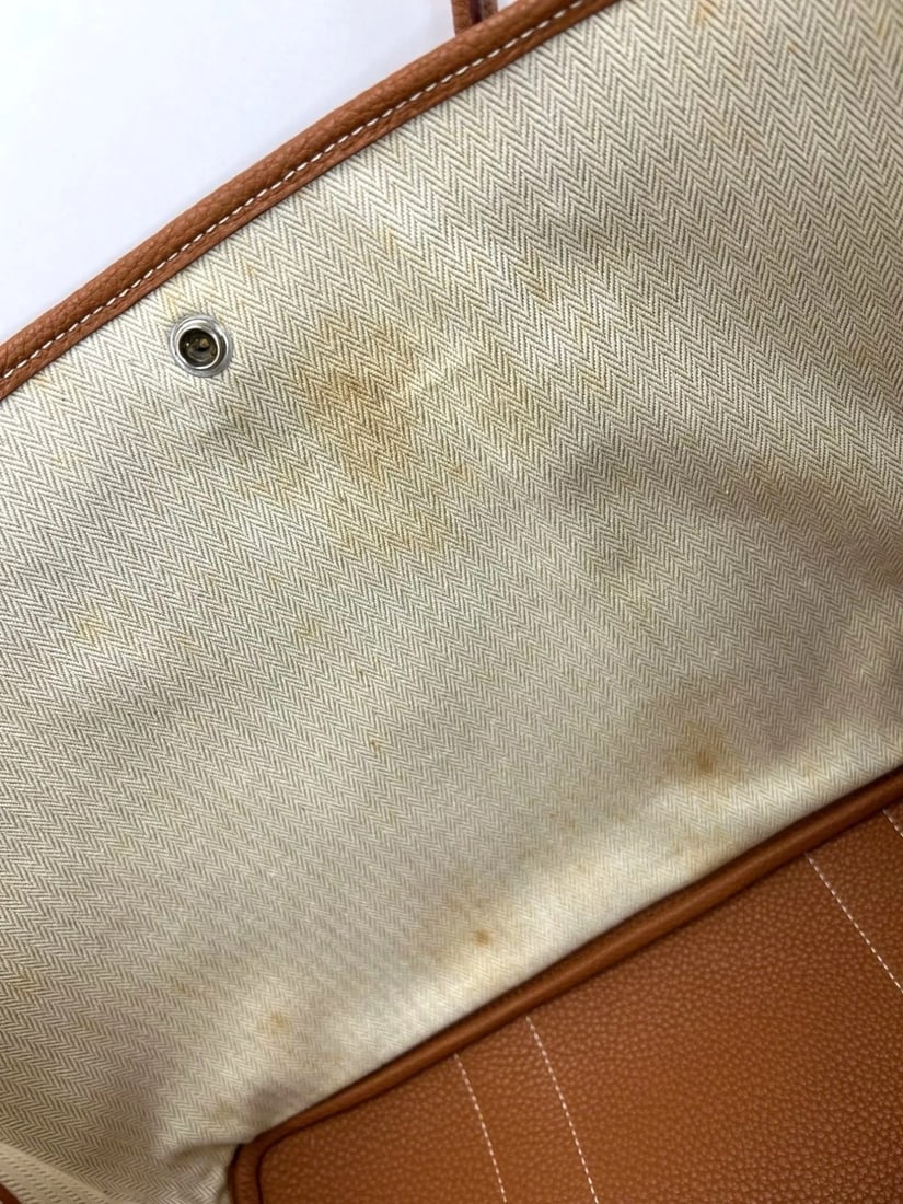 Hermes Negonda Garden Party MM 36 Gold Leather Tote - 7