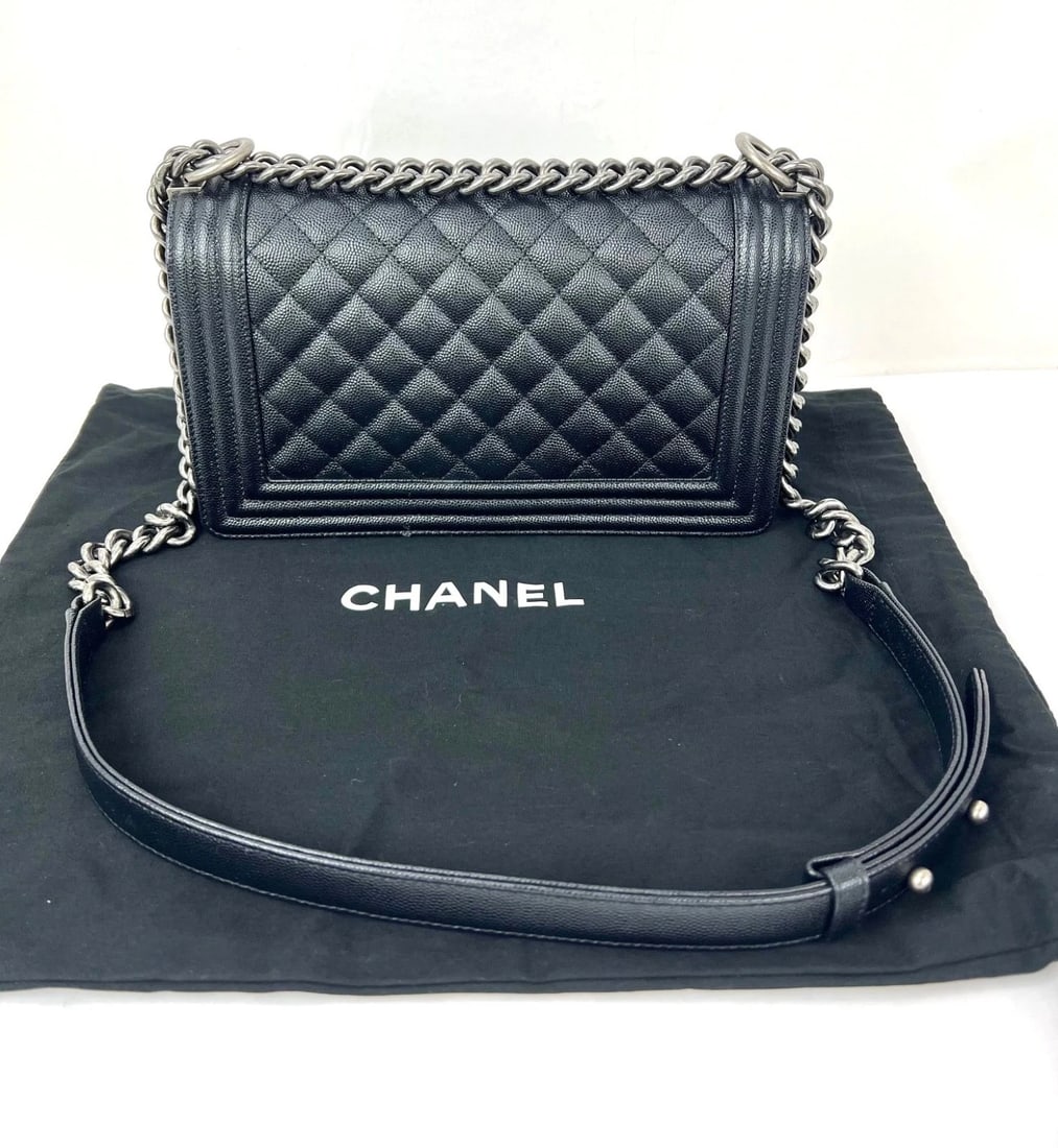 Chanel Caviar Quilted Medium Black Boy Flap Shoulder Bag - 2