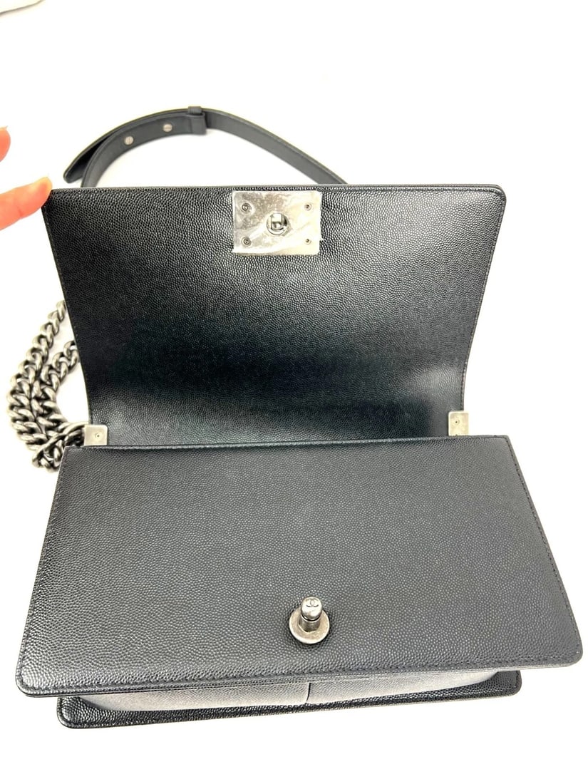 Chanel Caviar Quilted Medium Black Boy Flap Shoulder Bag - 6