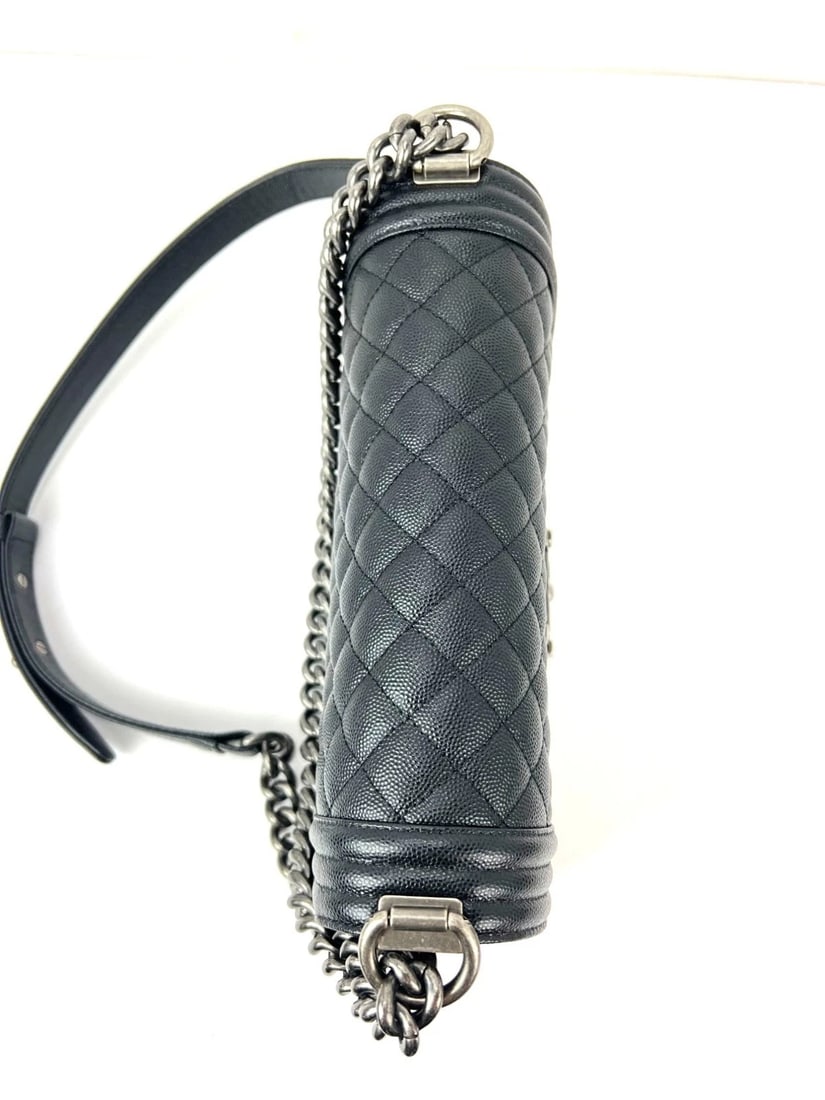 Chanel Caviar Quilted Medium Black Boy Flap Shoulder Bag - 7