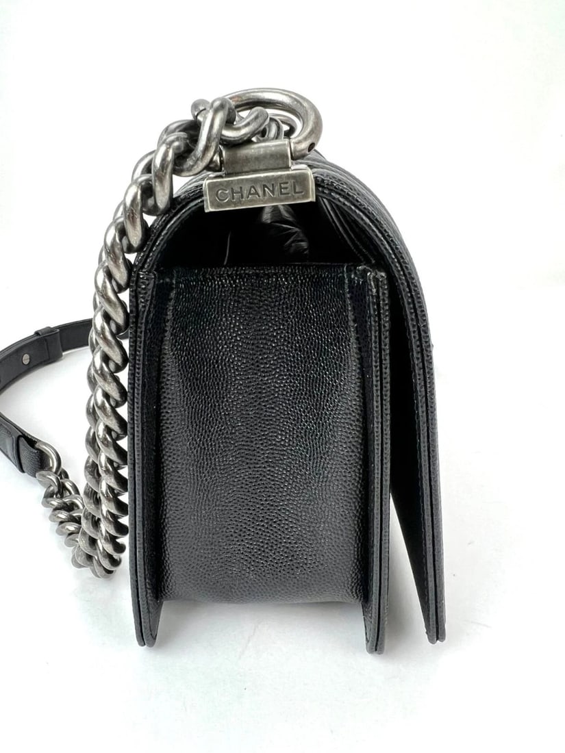 Chanel Caviar Quilted Medium Black Boy Flap Shoulder Bag - 9