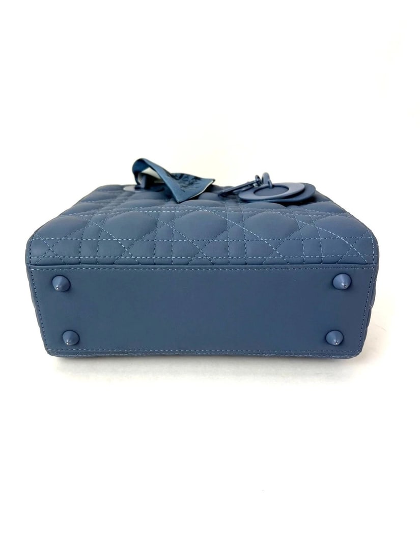 Christian Dior Small Ultramatte Lady Dior Perrywinkle Bag with Strap - 3