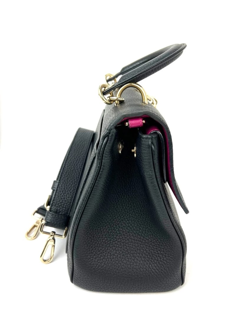 Christian Dior Bullcalf Small Dior Flap Black Leather Crossbody - 3