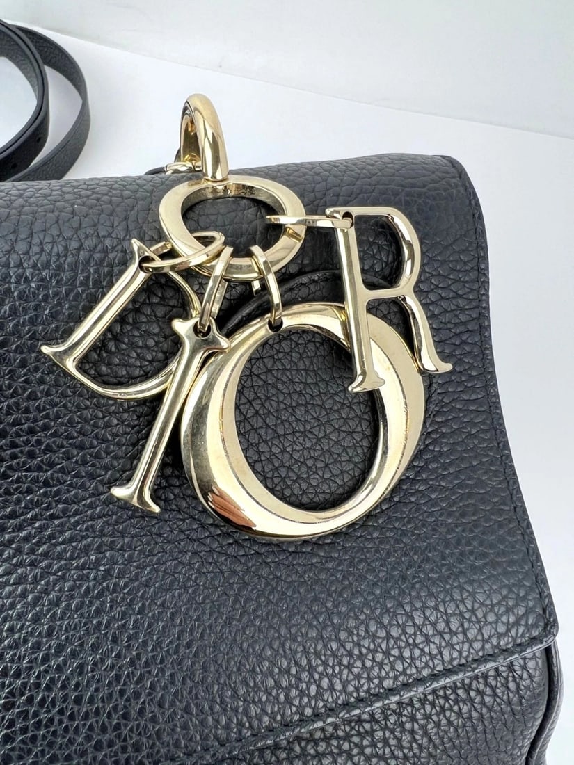 Christian Dior Bullcalf Small Dior Flap Black Leather Crossbody - 6