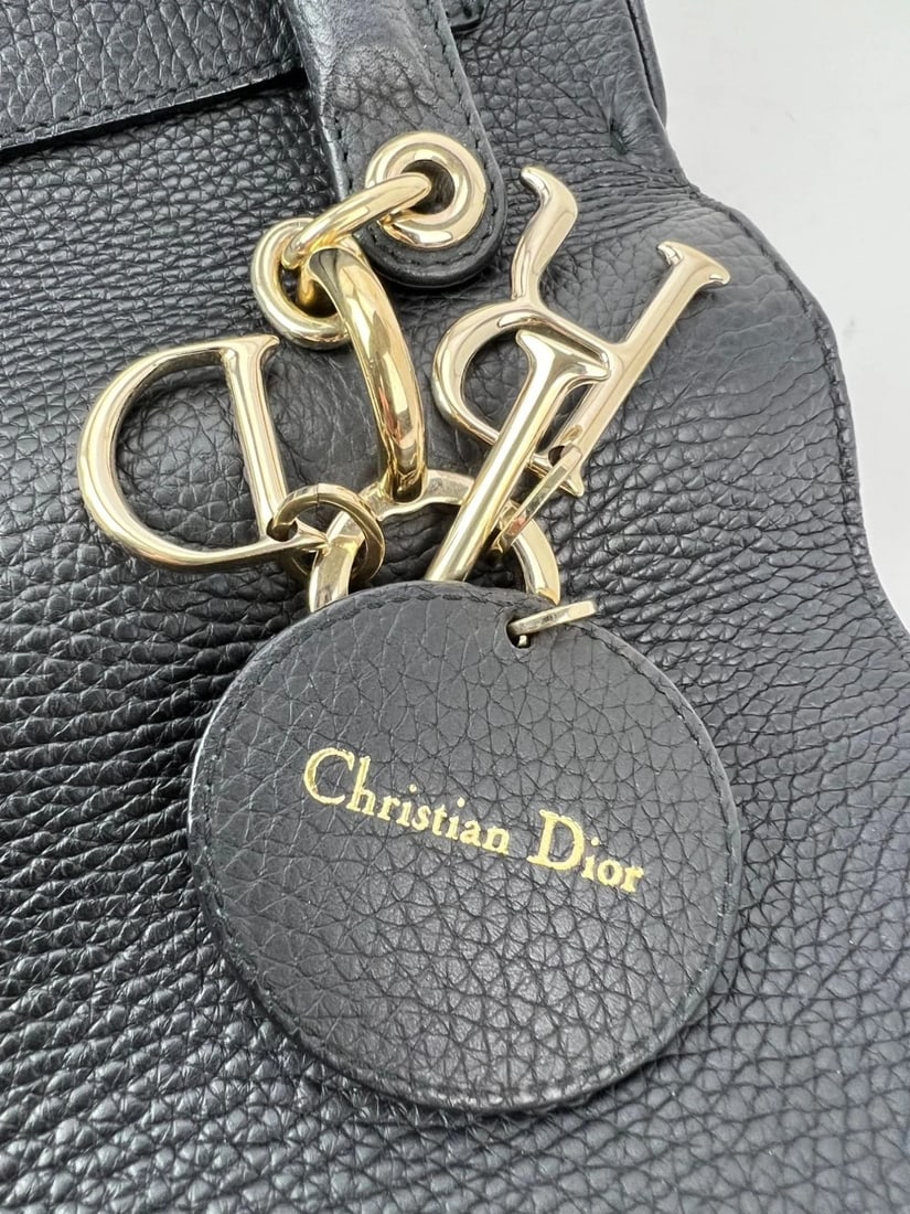 Christian Dior Bullcalf Small Dior Flap Black Leather Crossbody - 8