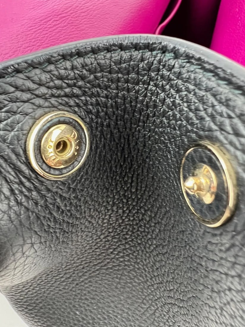 Christian Dior Bullcalf Small Dior Flap Black Leather Crossbody - 9