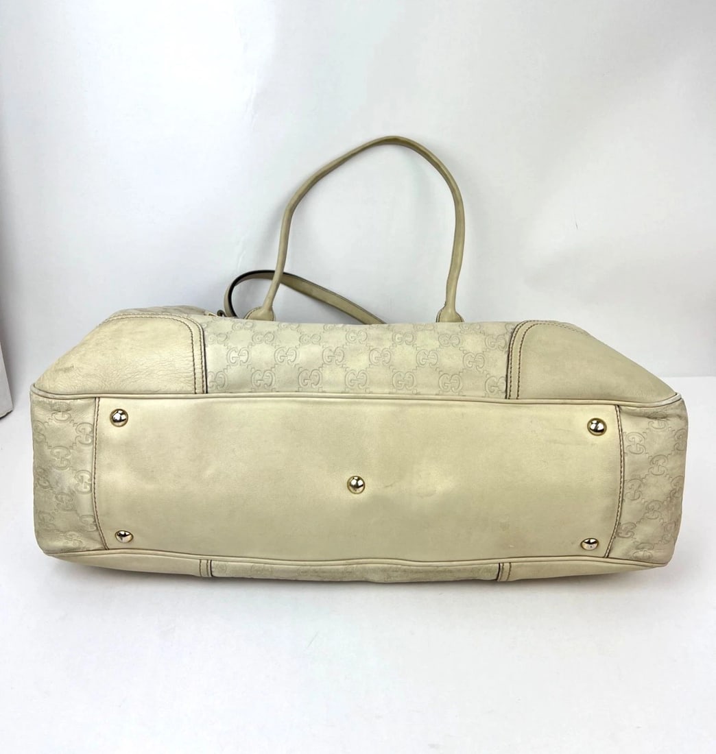 Gucci Guccissima Large Princy White Leather Tote Bag - 3
