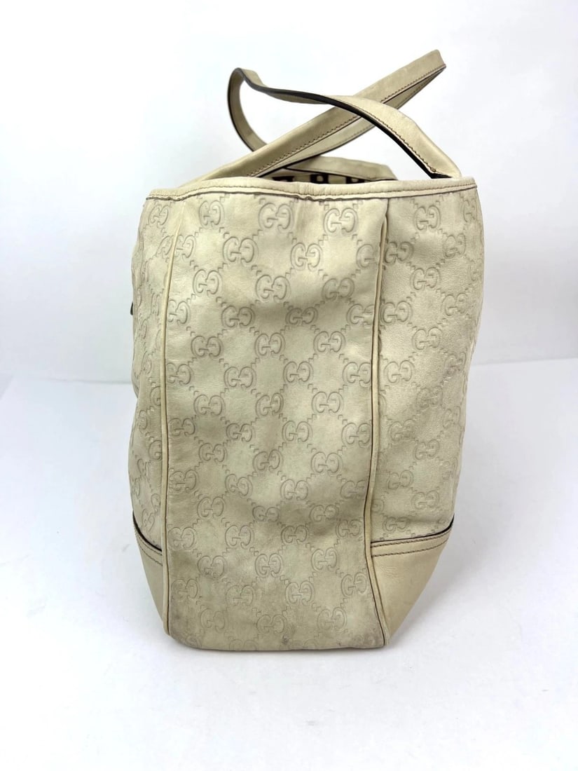 Gucci Guccissima Large Princy White Leather Tote Bag - 4