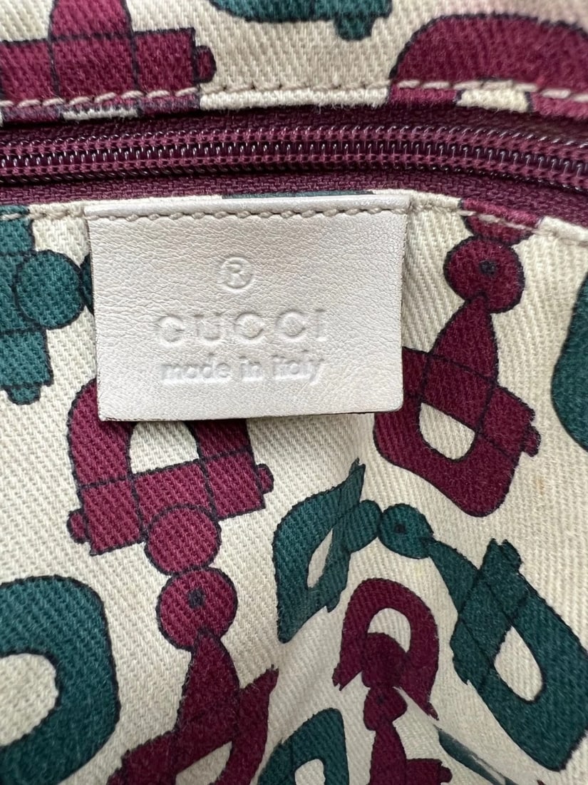 Gucci Guccissima Large Princy White Leather Tote Bag - 8