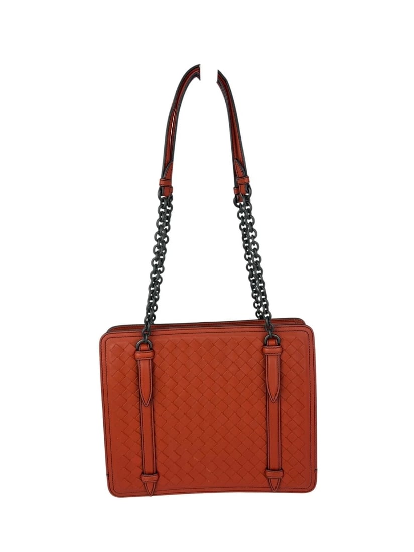 Bottega Veneta Nappa Intrecciato Chain Accordion Maple Shoulder Bag - 2