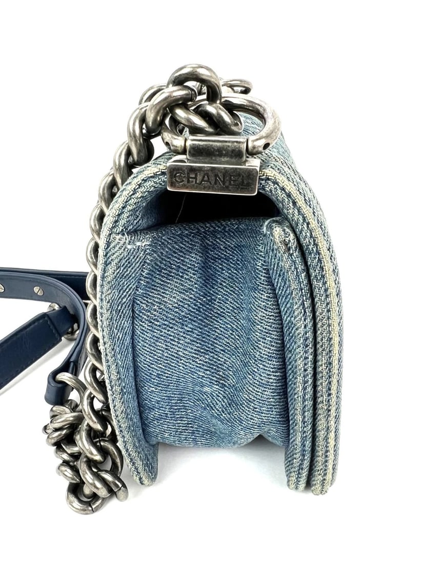 Chanel Denim Quilted Small Blue Boy Flap - 12
