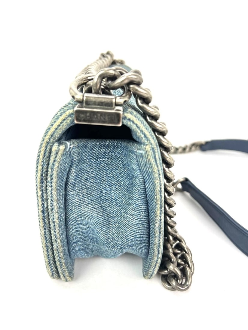 Chanel Denim Quilted Small Blue Boy Flap - 13