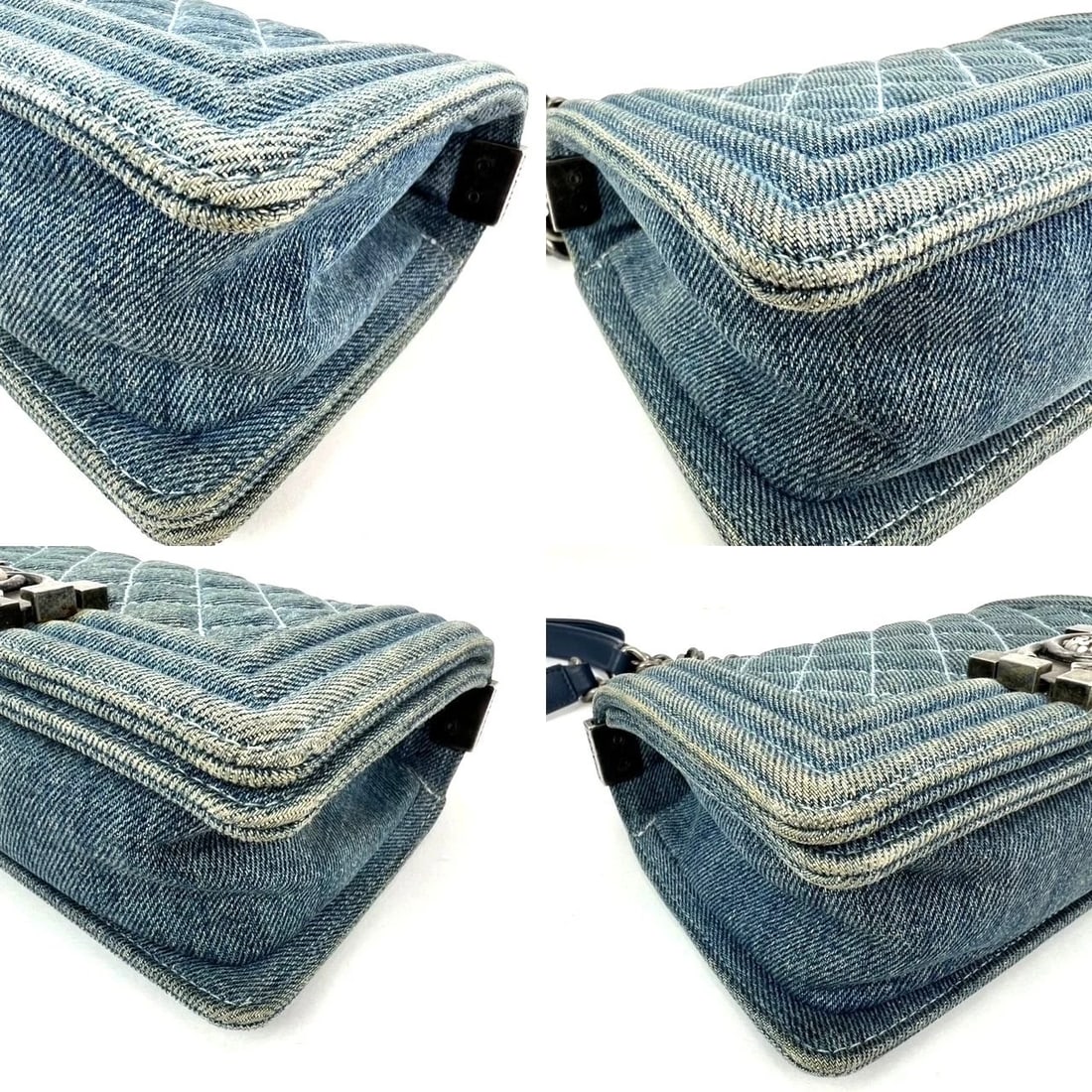 Chanel Denim Quilted Small Blue Boy Flap - 16