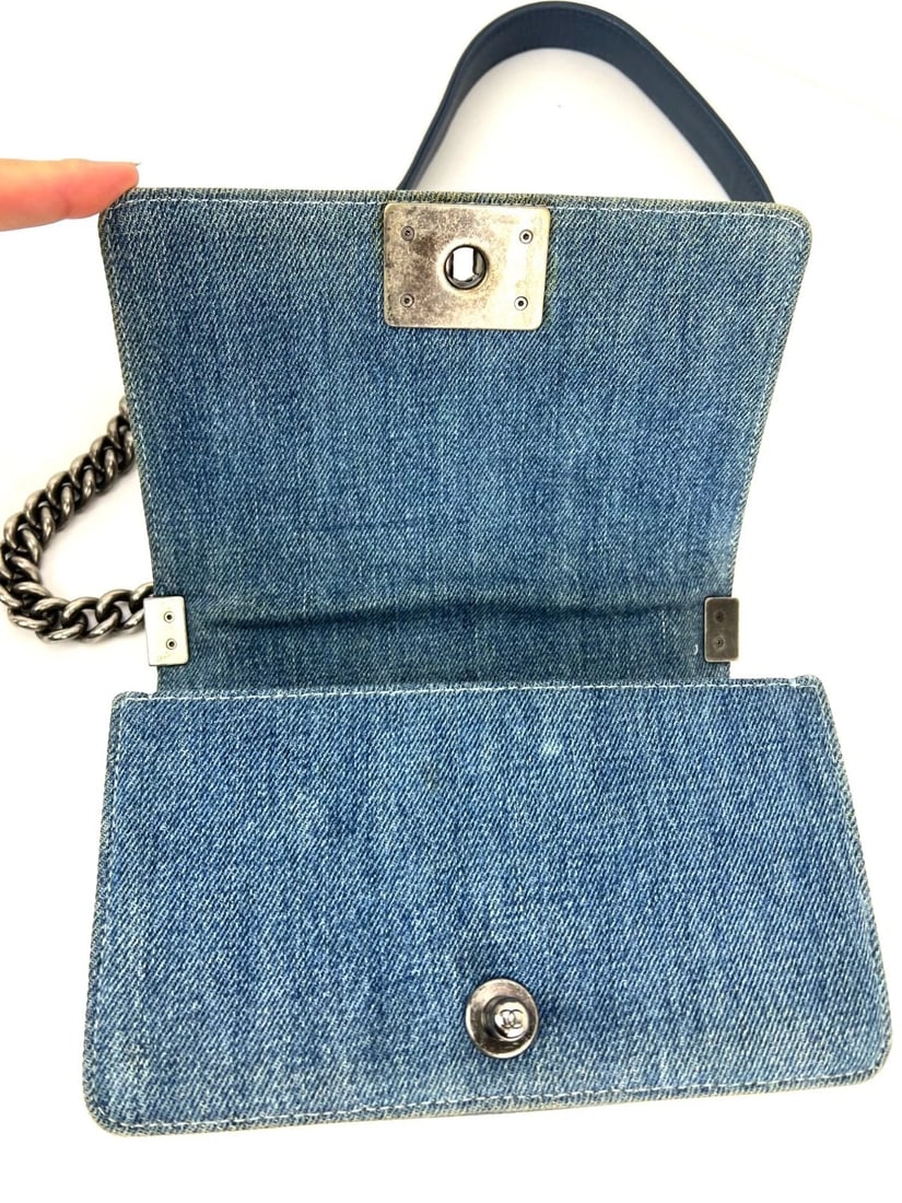 Chanel Denim Quilted Small Blue Boy Flap - 3