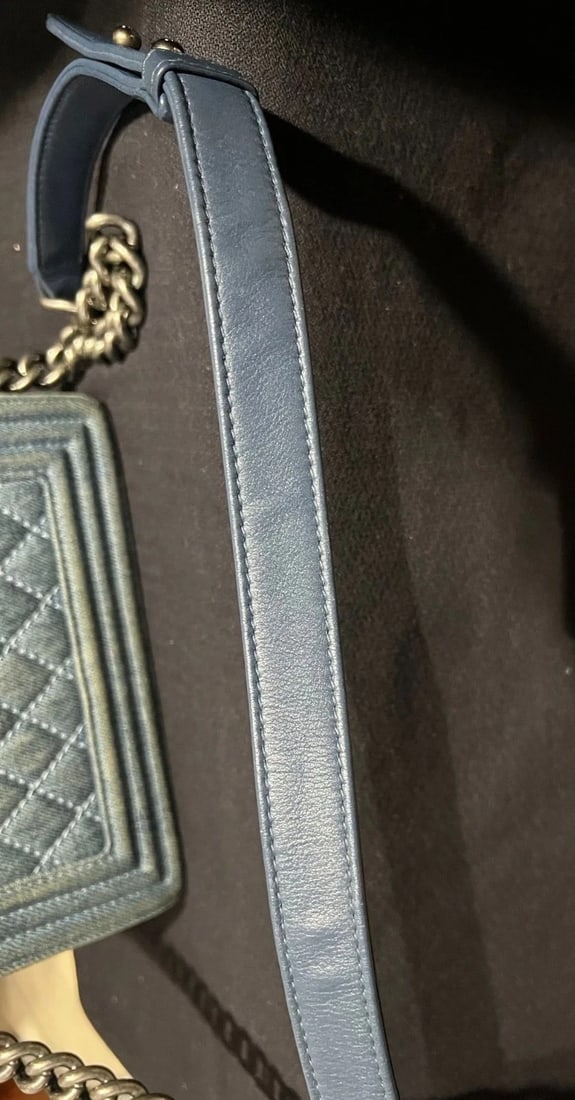 Chanel Denim Quilted Small Blue Boy Flap - 5