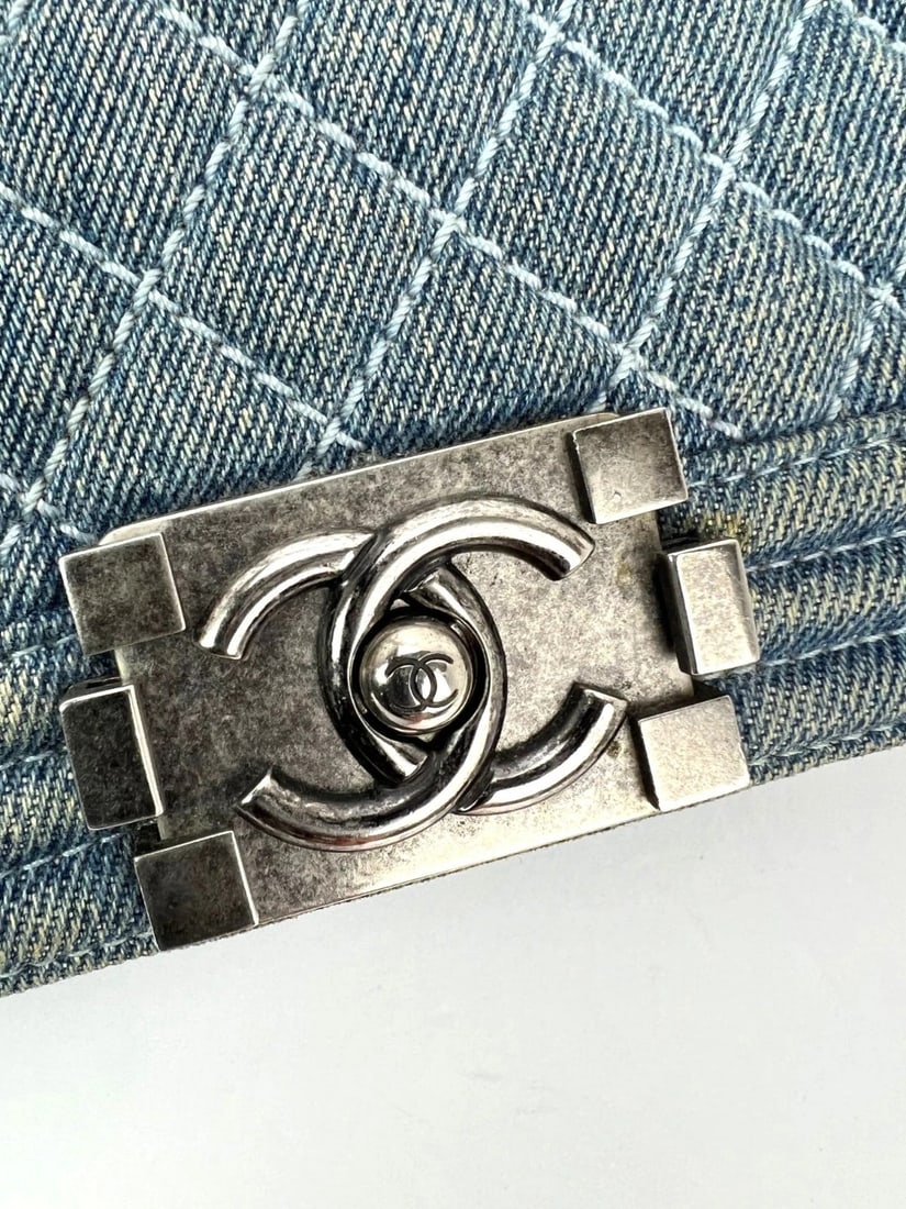Chanel Denim Quilted Small Blue Boy Flap - 9