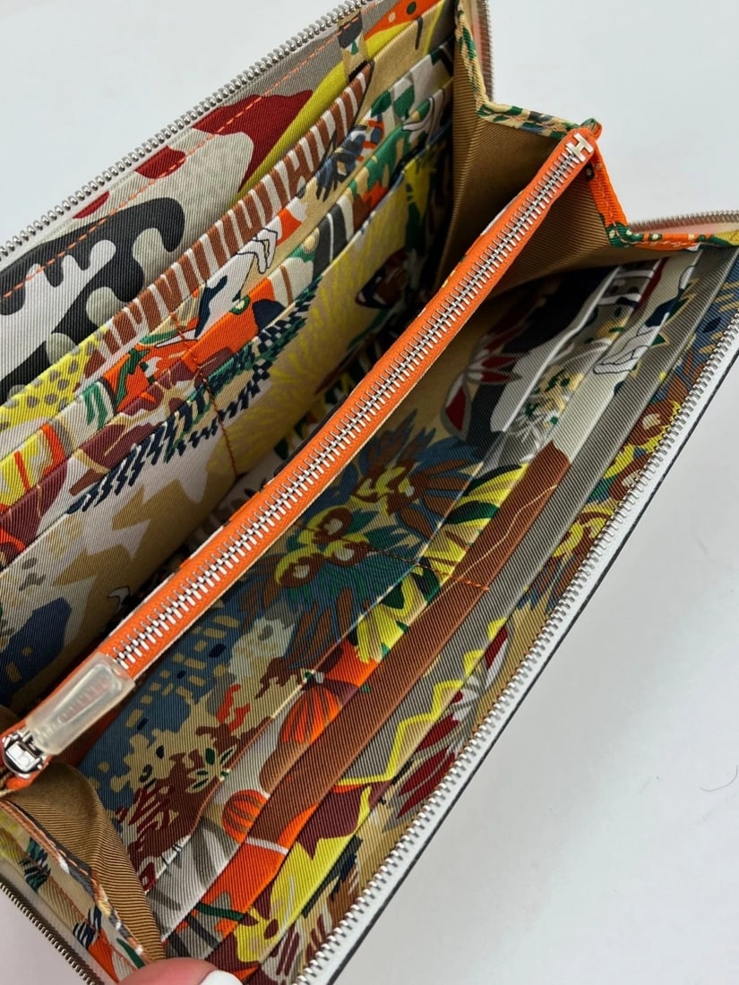 Hermes Evercolor Silk'In Classique Long White Wallet - 9
