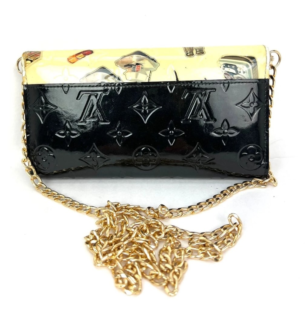 Louis Vuitton Sarah Monogram Vernis Stickers Black Wallet Limited Edition - 2