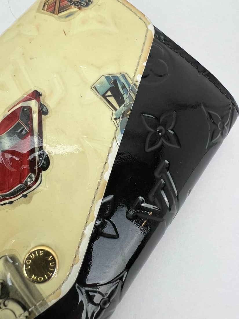 Louis Vuitton Sarah Monogram Vernis Stickers Black Wallet Limited Edition - 4