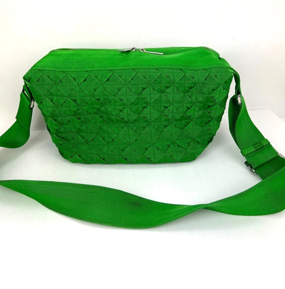 Bottega Veneta Intrecciato Green Webbing Crossbody Bag - 2