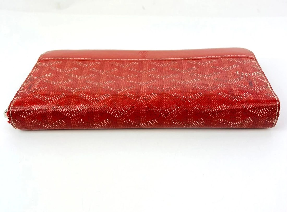 Goyard Matignon GM Wallet Goyardine Red Zip Around Clutch - 3