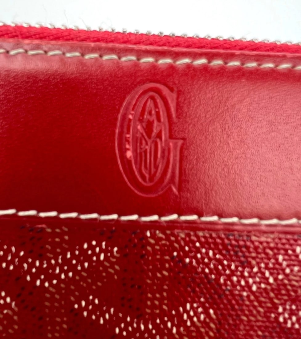 Goyard Matignon GM Wallet Goyardine Red Zip Around Clutch - 4