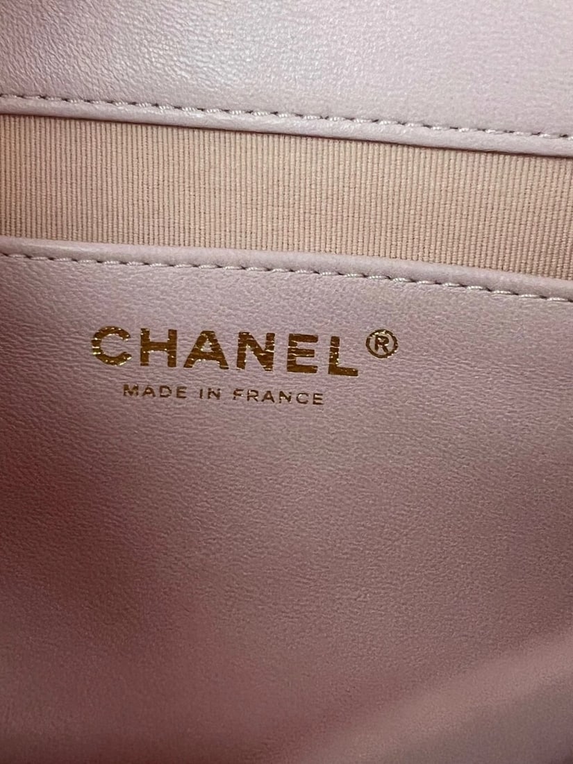 Chanel Printed Calfskin Quilted Medium Puffy Bubbly CC Pink Flap Bag - 7