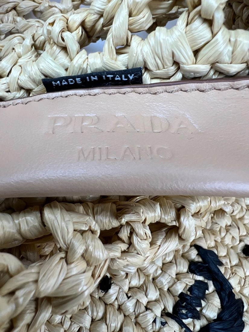 Prada Raffia Crochet Large Tote Bag Natural - 10